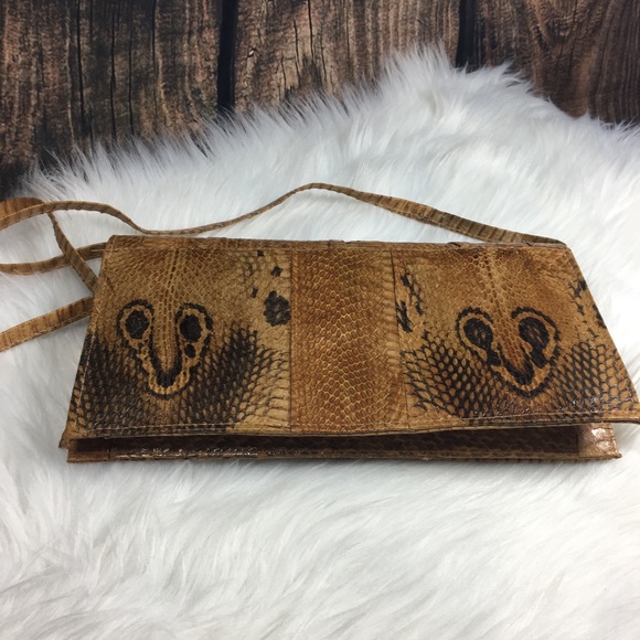 Vintage Womens Cobra Snake Skin Clutch Purse - Picture 4 of 8